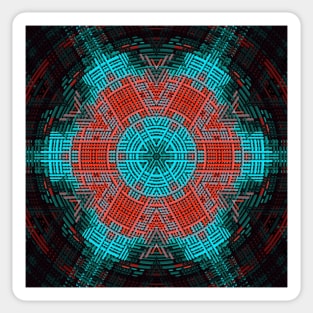 Weave Mandala Red and Blue Sticker